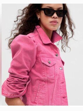 GAP X Barbie hot pink soft denim jean jacket XS